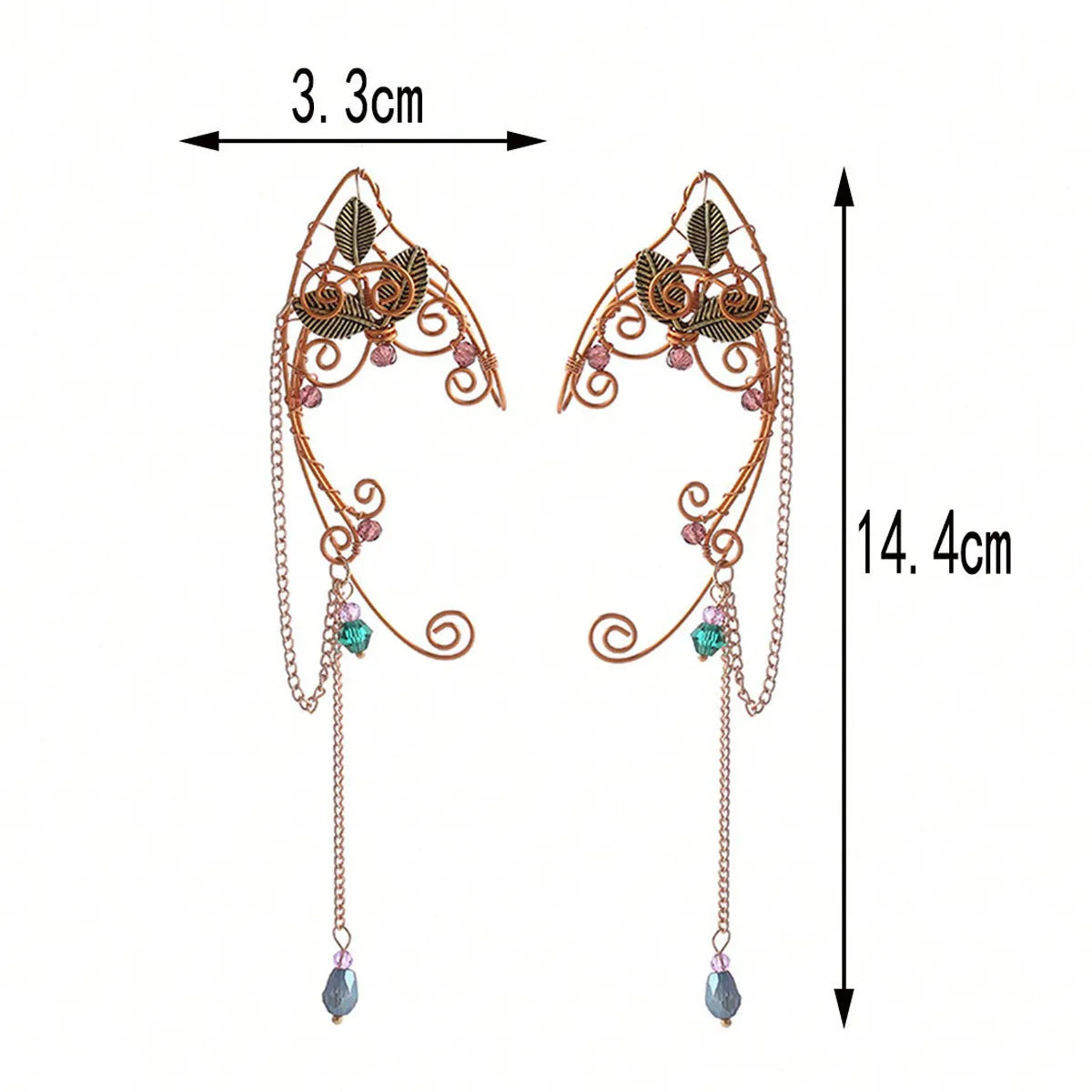 Long tassel non-piercing ear clip earrings for women in alloy with original design, single piece