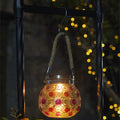 Solar decorative wave point outdoor waterproof night light in red, 13cm high, for garden use
