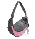 Mesh fabric pet carrier sling with PVC base in seven colours, showing S and L size options