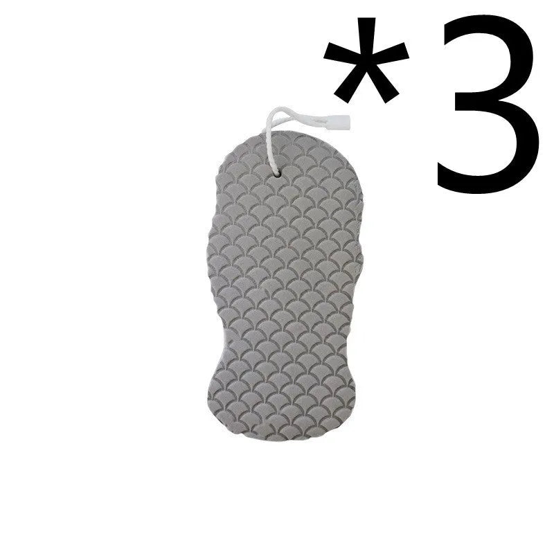 3D fish scale pattern bath sponge in white, grey, pink and light blue colours for body exfoliation