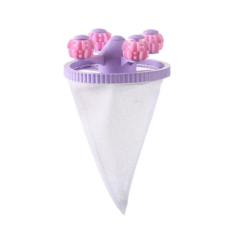 Universal washing machine hair removal filter screen gadget in blue colour with PP TPR polyester construction