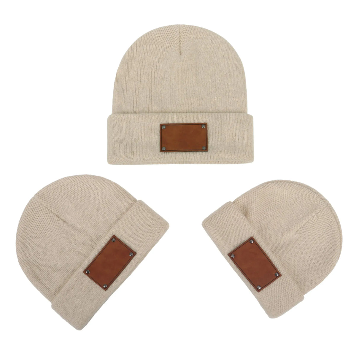 Knitted warm pullover hat in acrylic fibre, dome top, brimless, available in multiple colours and sizes for babies to adults
