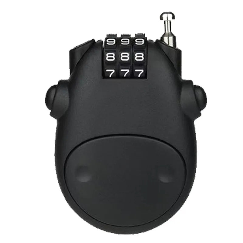 Retractable helmet lock with ABS plastic housing and extended wire rope