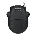 Retractable helmet lock with ABS plastic housing and extended wire rope