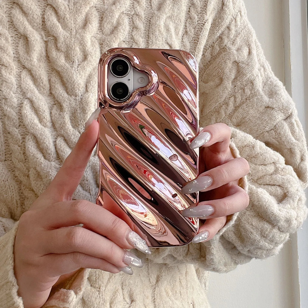 TPU water ripple phone case for iPhone in black with anti-fingerprint finish