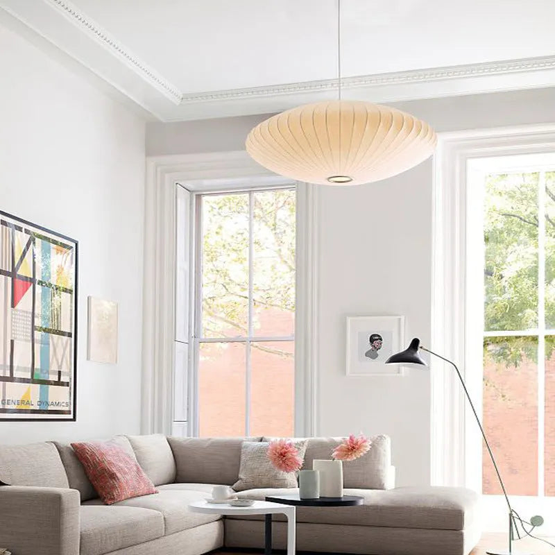 Flat iron LED chandelier 60cm warm light for dining room ceiling