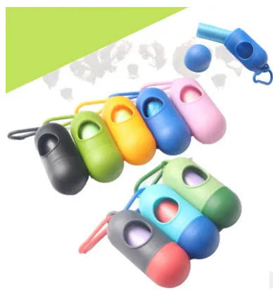 Dog poop bag holder 10cm by 10cm by 5cm with side hook and Velcro bottom in black