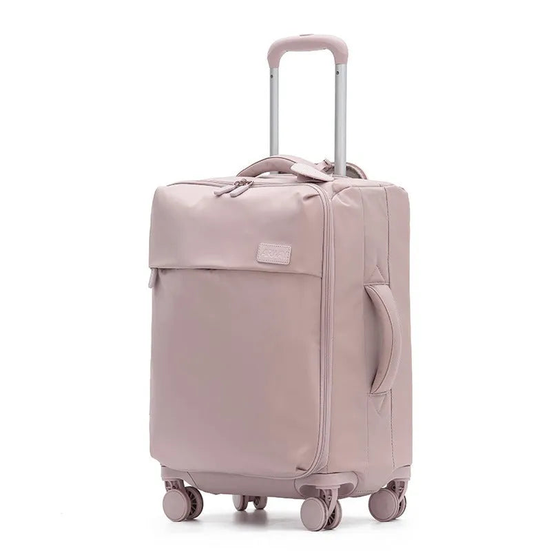 20-inch waterproof Oxford cloth luggage suitcase with universal wheels in bluestone green colour