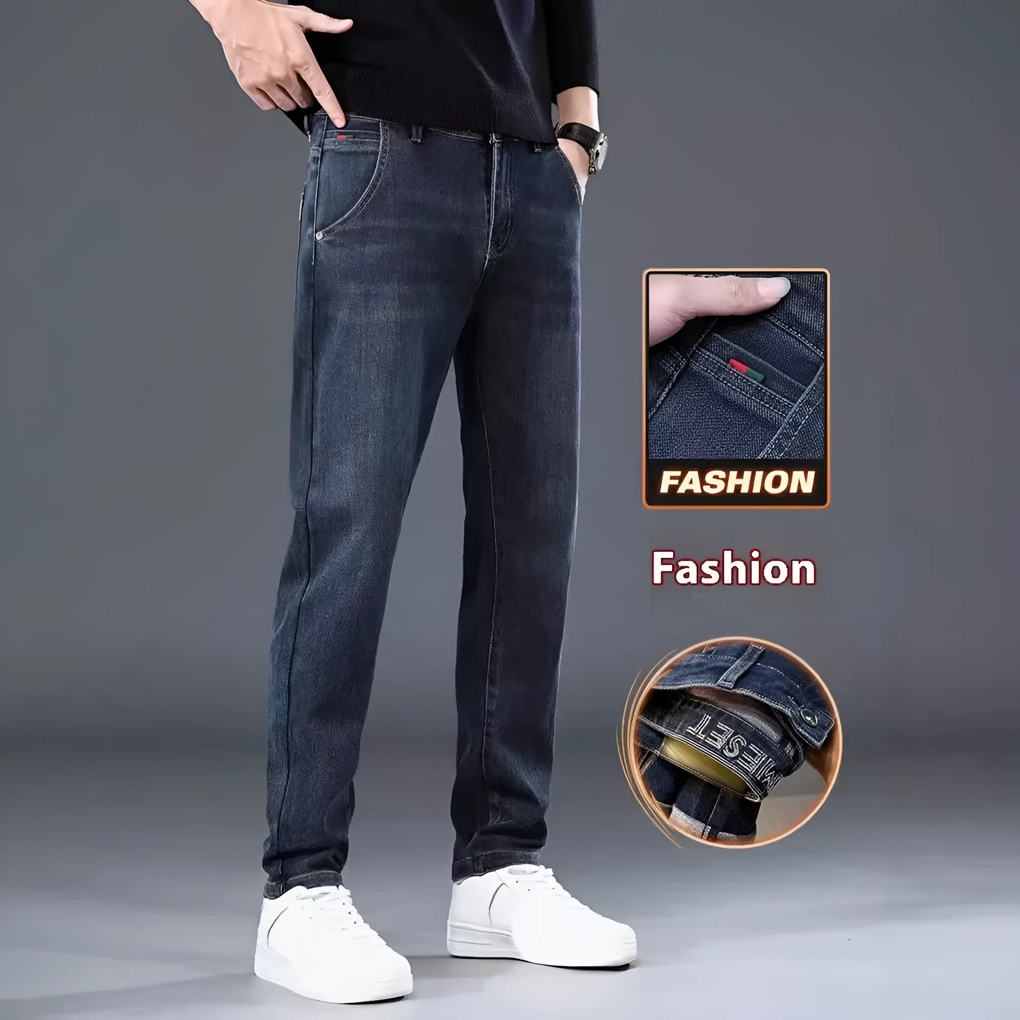 Slim straight casual trousers in blue grey colour with micro-elastic polyester fabric for teenage summer wear