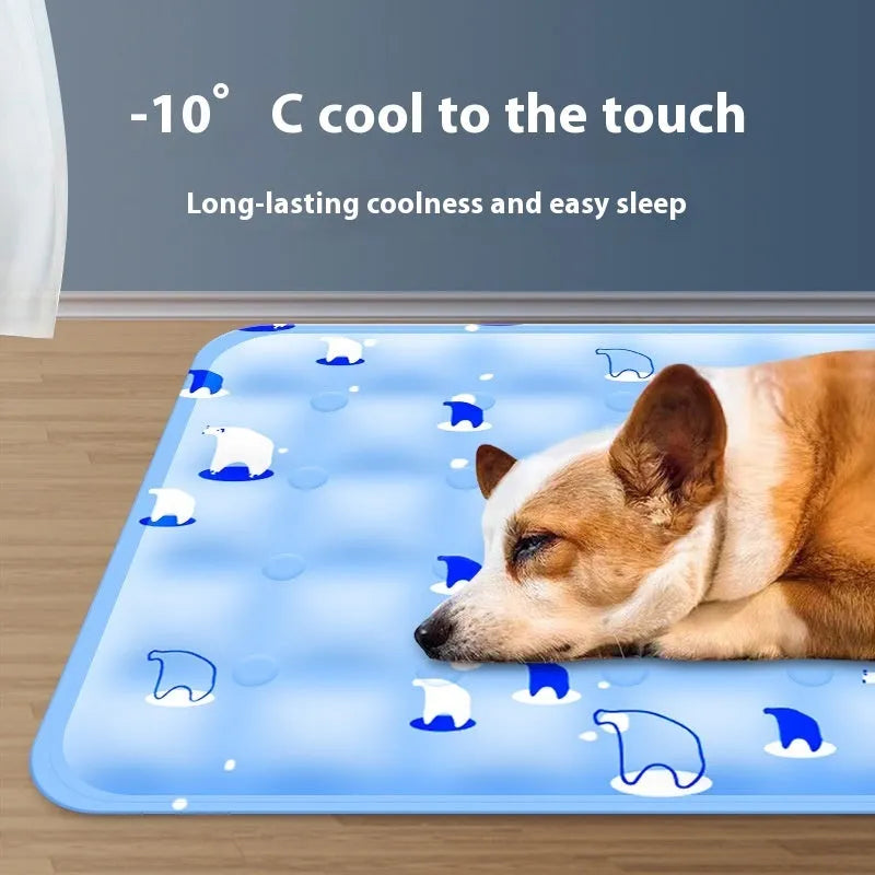 Summer cooling mat for dogs in polyester PVC, size XL, fantasy windmill design