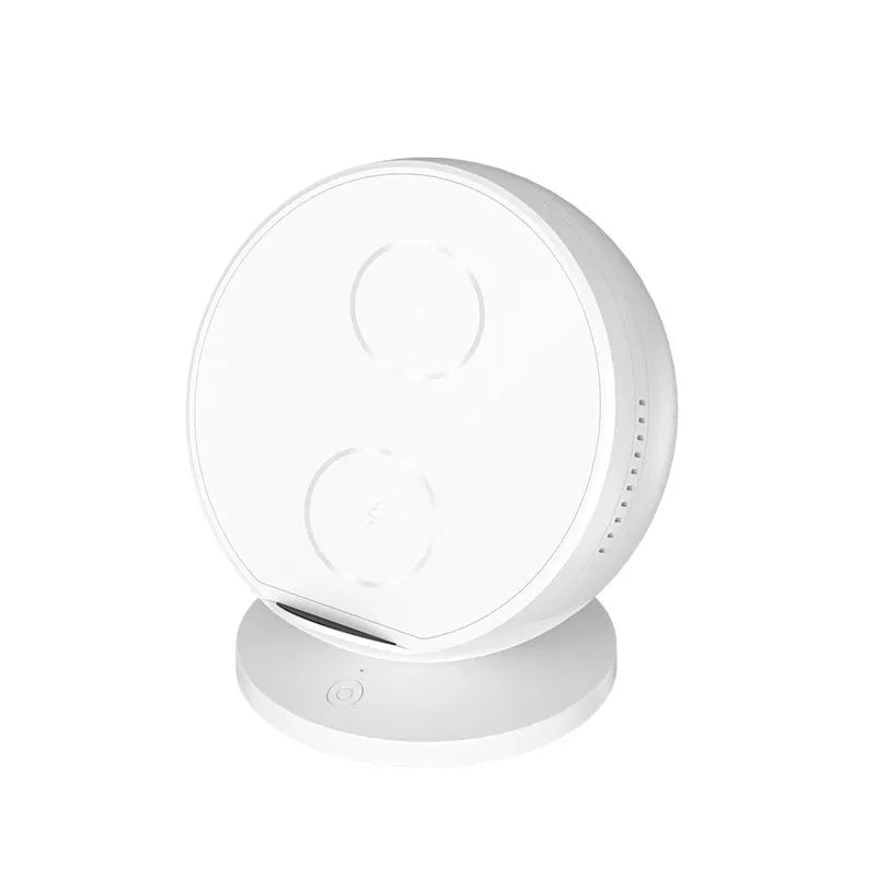XC-11 mobile phone wireless charger holder with Bluetooth speaker in black colour on desk