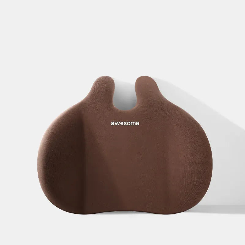 Car headrest and lumbar support pillow set in cloth material, shown in available colours.