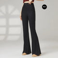 Women's solid colour polyester dance practice pants for classical ballet and body training.