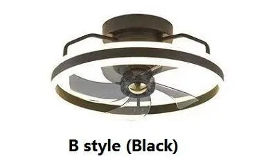 Modern ceiling fan lamp with light fixture in one of seven colour options