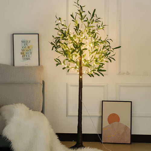 1.8m artificial olive tree with 210 warm USB lights for outdoor courtyard decoration