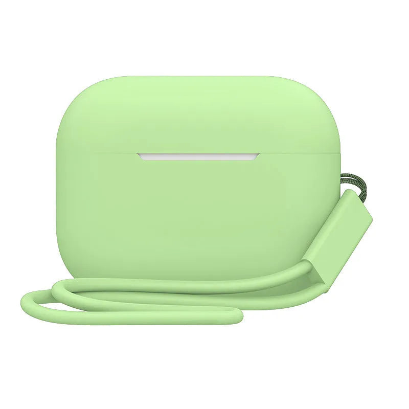 AirPods Pro 2 silicone protective case with attached lanyard in solid colour option