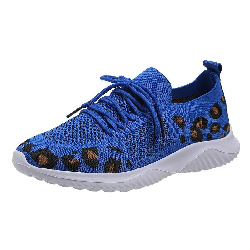 Women's flyweave summer sports casual shoe in blue, sizes 36-41, breathable and lightweight