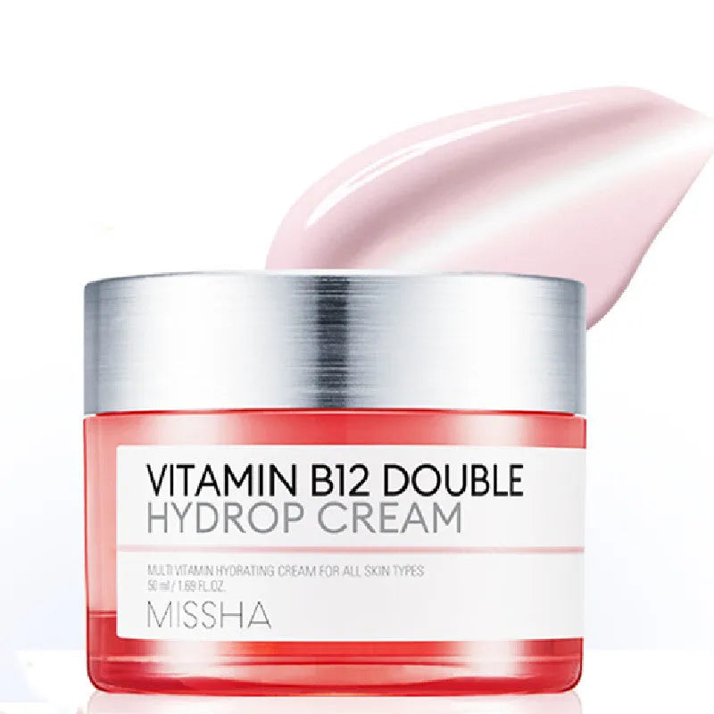 Missha Vitamin B12 Pink Moisturizing Cream 50ml in pink tub with white lid