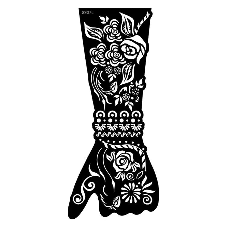 Pack of geometric hollow template stickers with three-dimensional paper carving designs on a white background.