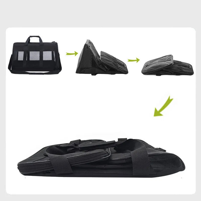 Pet carrier bag Oxford cloth portable travel for dog cat breathable foldable black grey blue purple sizes
