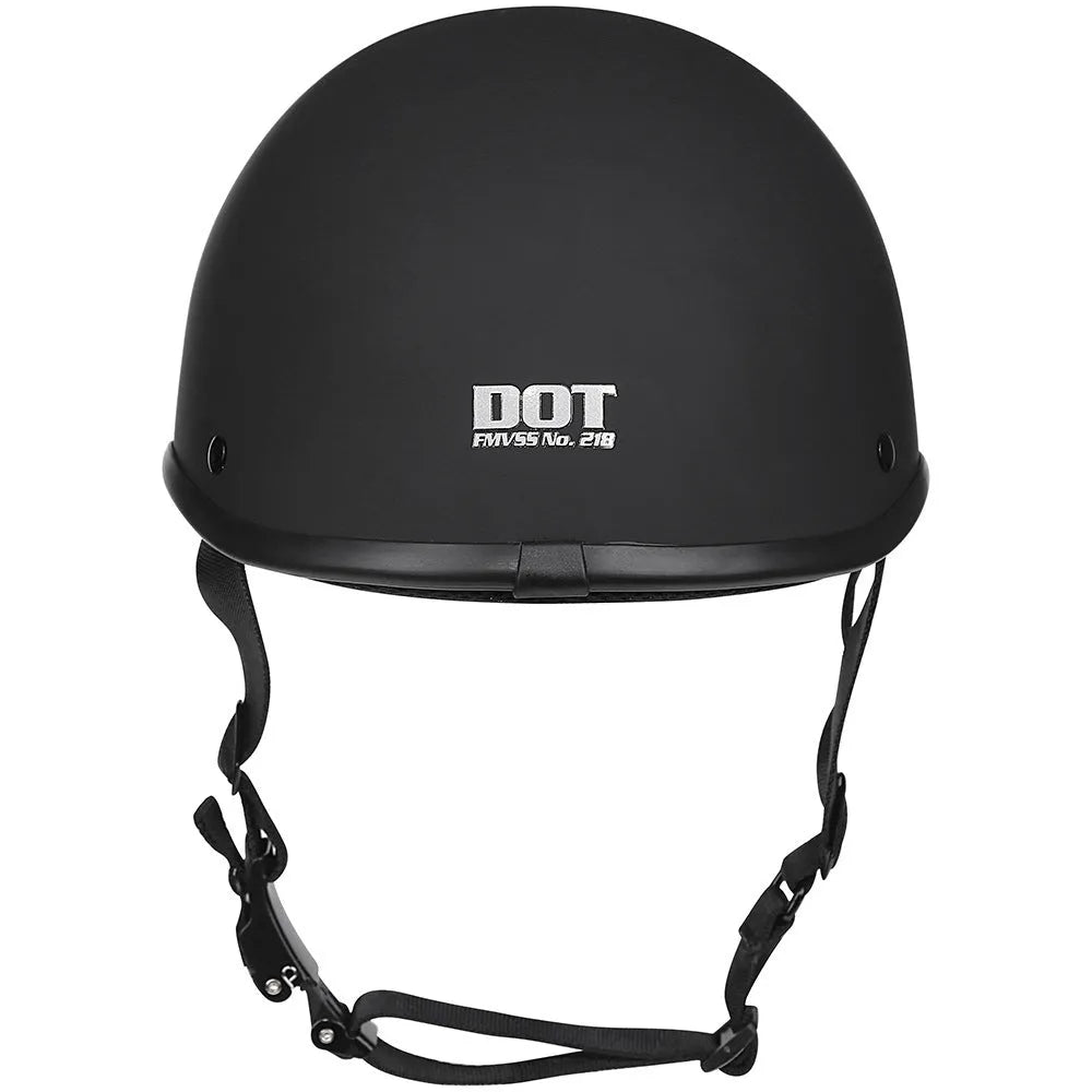 Retro-style helmet with hand-curved ABS shell shown in matte black, bright black, white, cement grey and carbon fibre finishes.