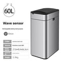 Inductive ashbin smart trash can in stainless steel with motion sensor lid and deodorant feature, square bucket shape