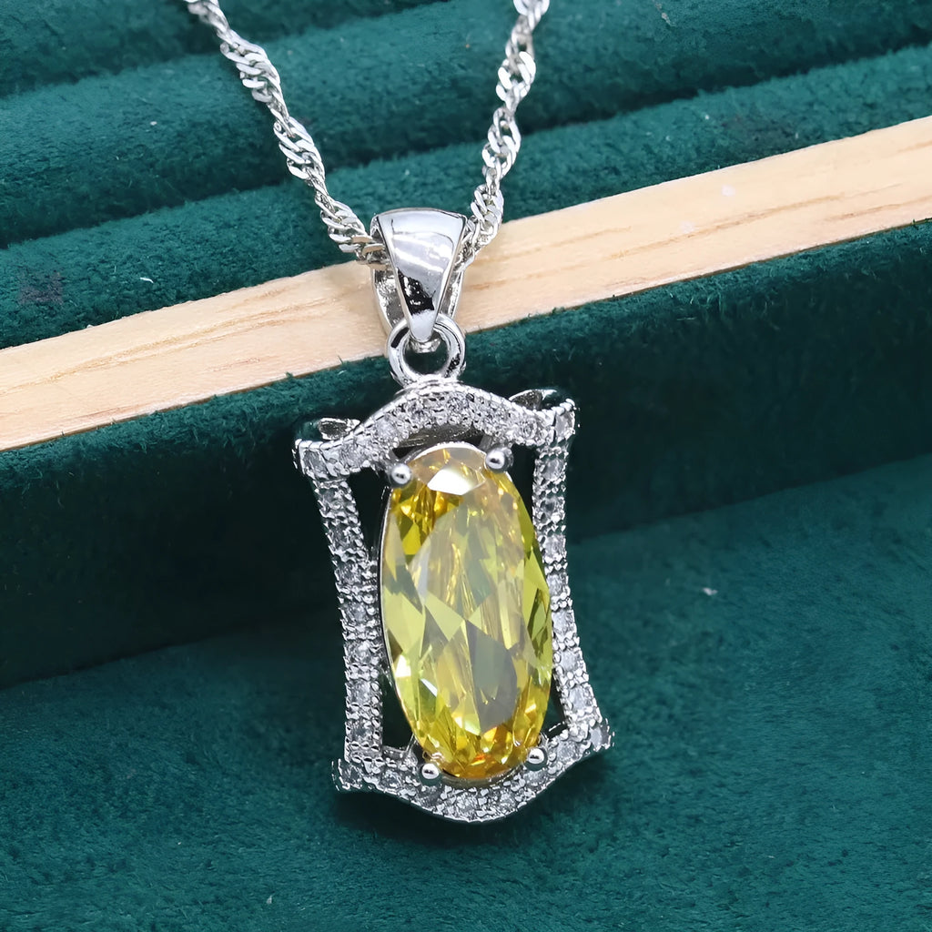 Women's anti-allergy zircon jewellery set with snake bone chain necklace, earrings, ring, and bracelet in gold
