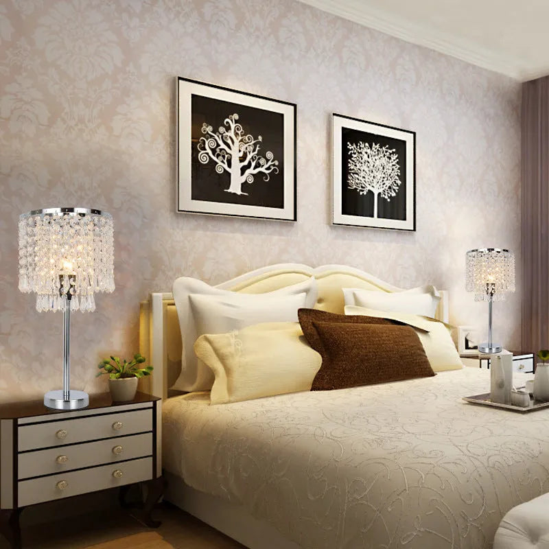 Rechargeable crystal table lamp 20x42cm modern simplicity style bedside lighting