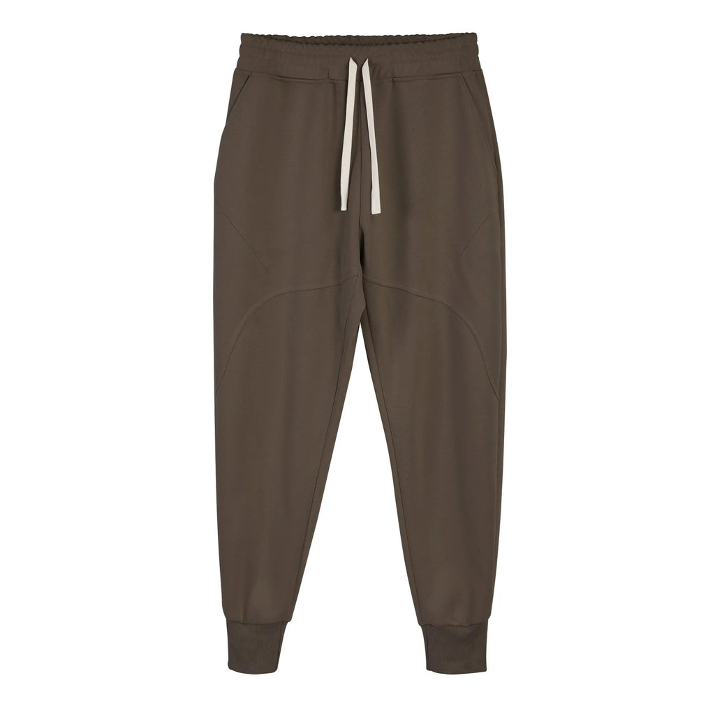 Men's ankle-tied drawstring sweatpants in polyester cotton, available in five colours and sizes M to XXXL