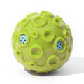 Dog toy ball with clucking sound, natural rubber, two-layer construction, available in Black, Blue, Green, Orange, Yellow