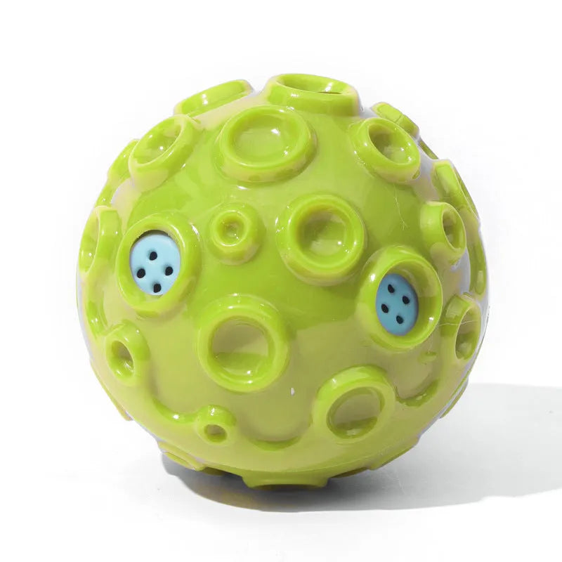 Natural rubber dog ball toy with squeaky sound feature in assorted colours for aggressive chewers
