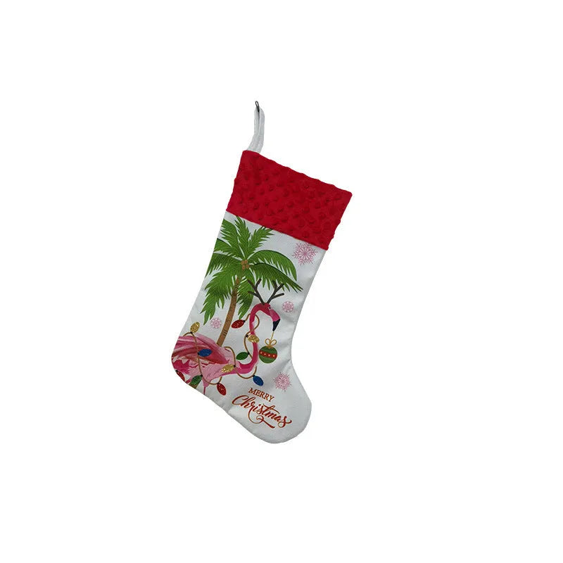 Flamingo Christmas stocking cloth decoration 46x28cm in American style