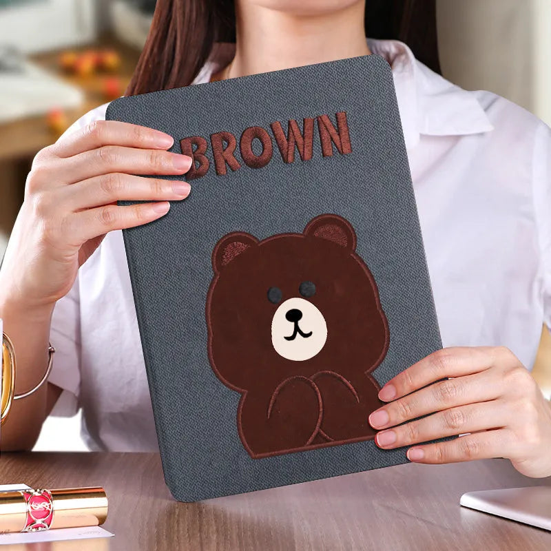 Silicone iPad case with imitated leather texture in various colours for Apple tablet protection