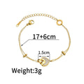 Stainless steel bracelet for women with a double-layered red resin heart charm on a metallic chain.