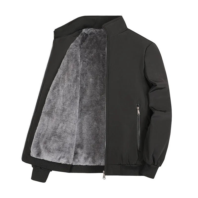 Men's winter cotton coat thickening polyester fibre filling black dark blue sizes M-8XL