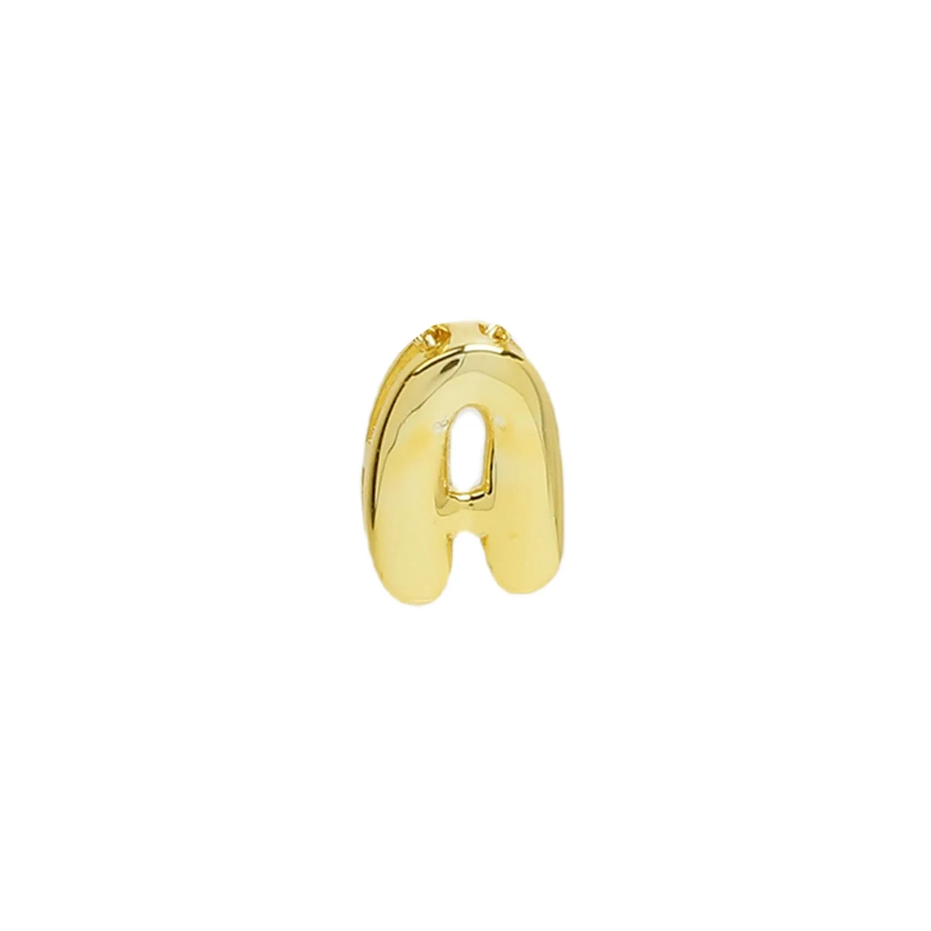 18k electroplated gold DIY letter name bracelet with smooth bubble surface on copper alloy