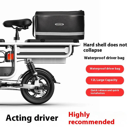 Black PU leather waterproof backseat car storage bag with 12 litre capacity