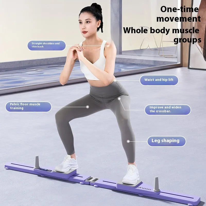 Split skiing machine trainer with PP construction in pink or purple colour options for home fitness and bodybuilding