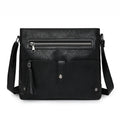 Women's soft PU tassel crossbody handbag in horizontal square shape with zipper compartments, available in beige, black, brown, coffee