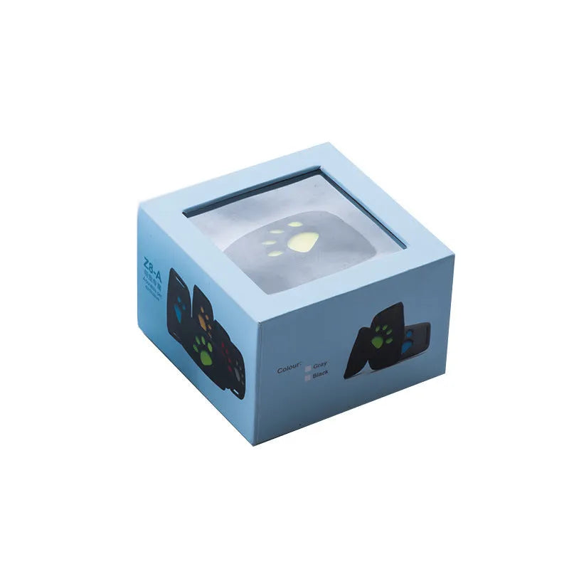 Waterproof GPS pet tracker device in multiple colour options showing compact dimensions