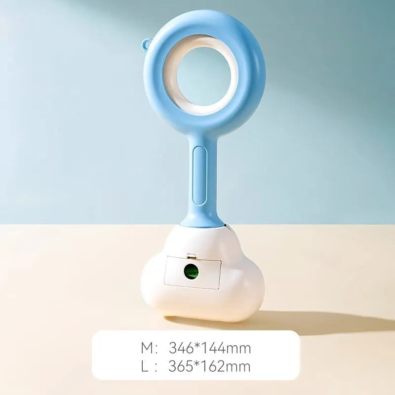 Cloud shape jaw dog pooper scooper with comfortable grip handle in white blue colour