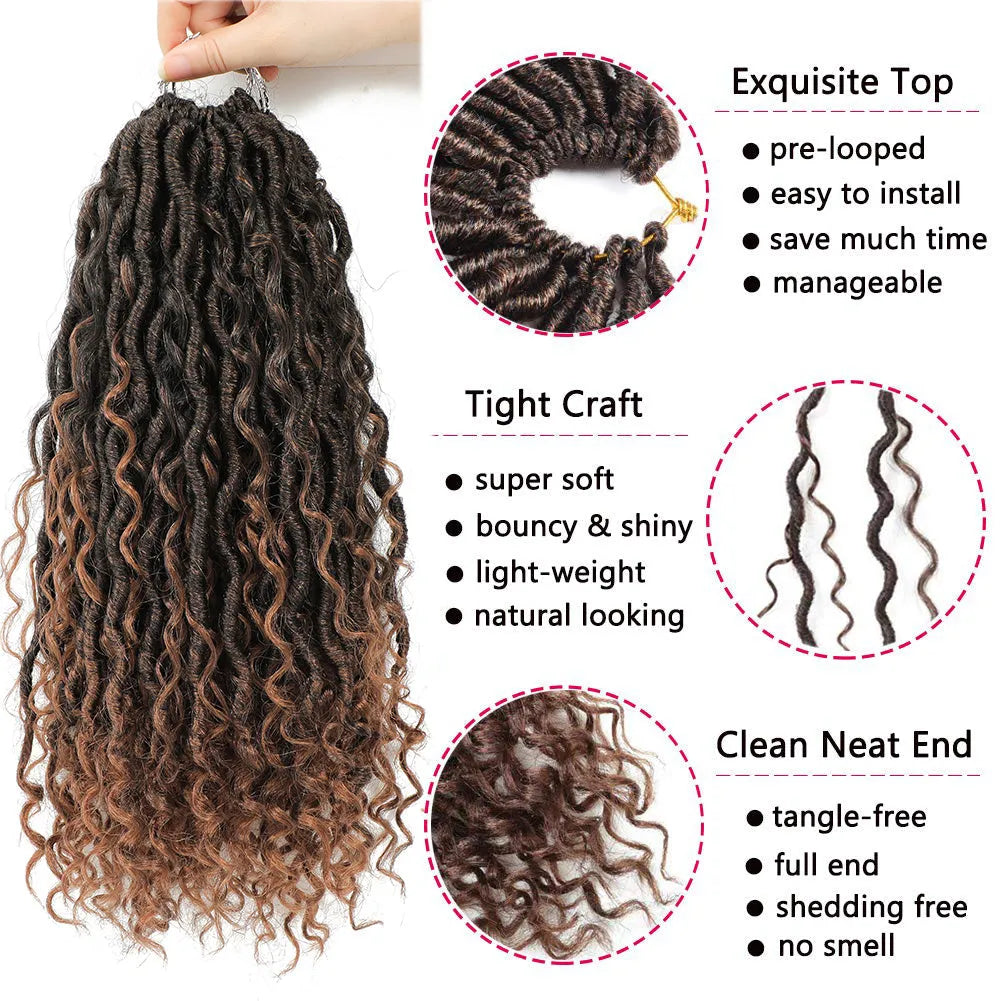 Feizifeizi Concubine chemical fibre dirty braids crochet hair for ladies, 14 inch length, colour option A
