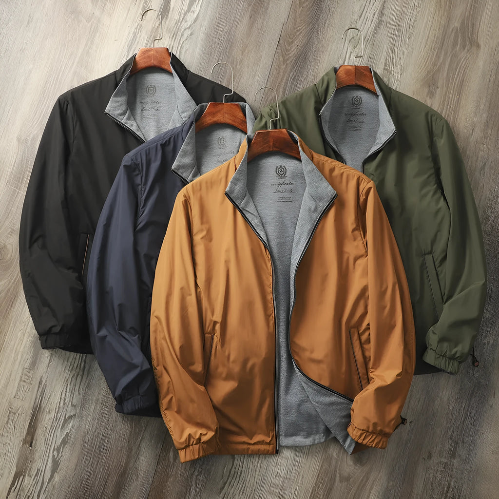 Men's stand collar jacket in regular fit with regular sleeves, available in four colour options