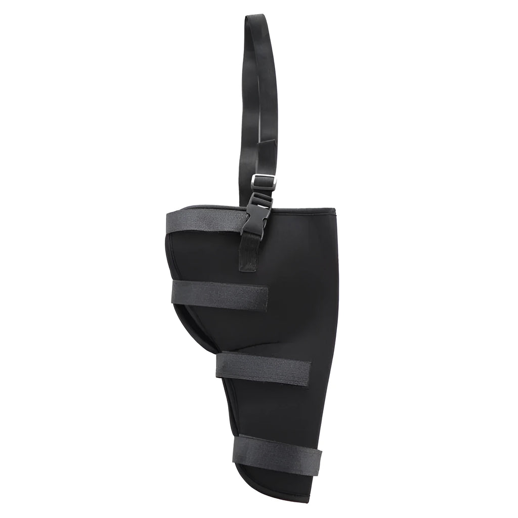 Pet leg rehabilitation foot support made of SBR, available in black, for left or right foot, size options XS to L