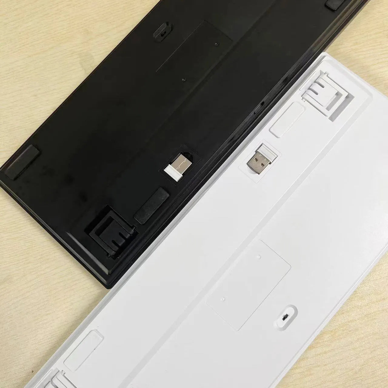 DIY mechanical keyboard kit with transparent case showing internal components and key puller tool