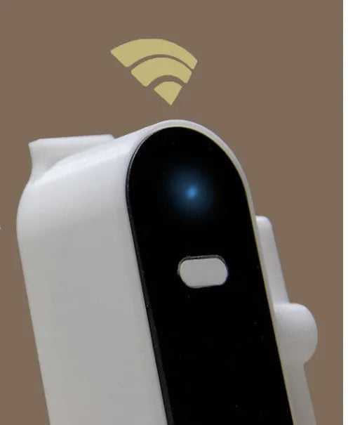 White wireless remote controller switch for 86 type wall box, 6x4cm size, free-stick adhesive mounting, remote control included