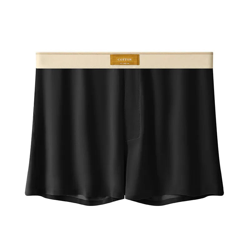 Men's ice silk underwear in solid colours showing loose fit and mid waist design