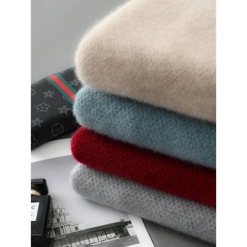 Sheep wool slim fit sweater with half-height zip round neck in multiple colour options