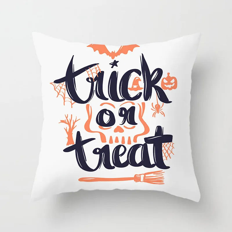 Halloween pillowcase 45x45cm in peach skin fabric with modern simple square design for living room cushion