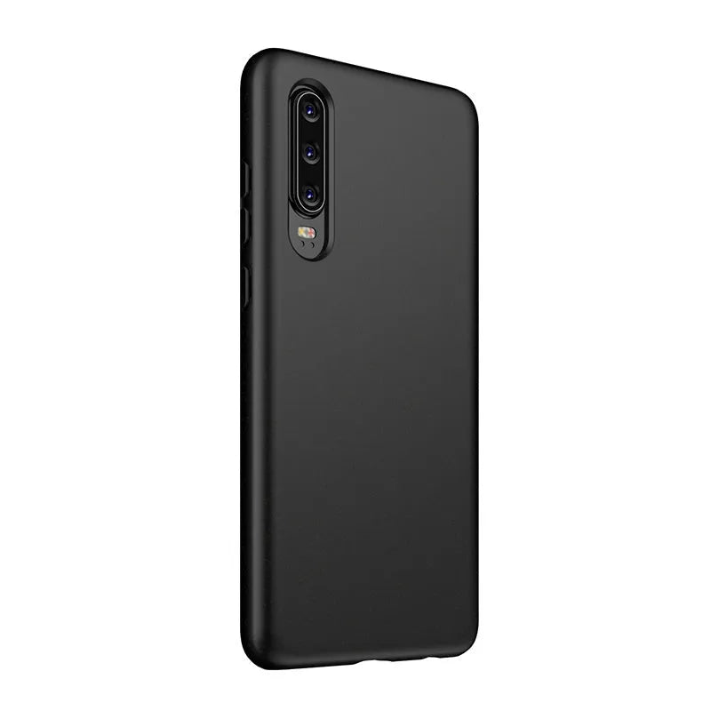 Huawei P30 mobile phone case in TPU material showing back cover design with multiple colour options